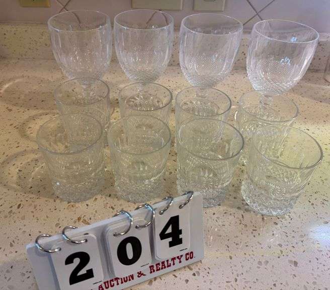 4 Long Stem Glasses & 8 Cups