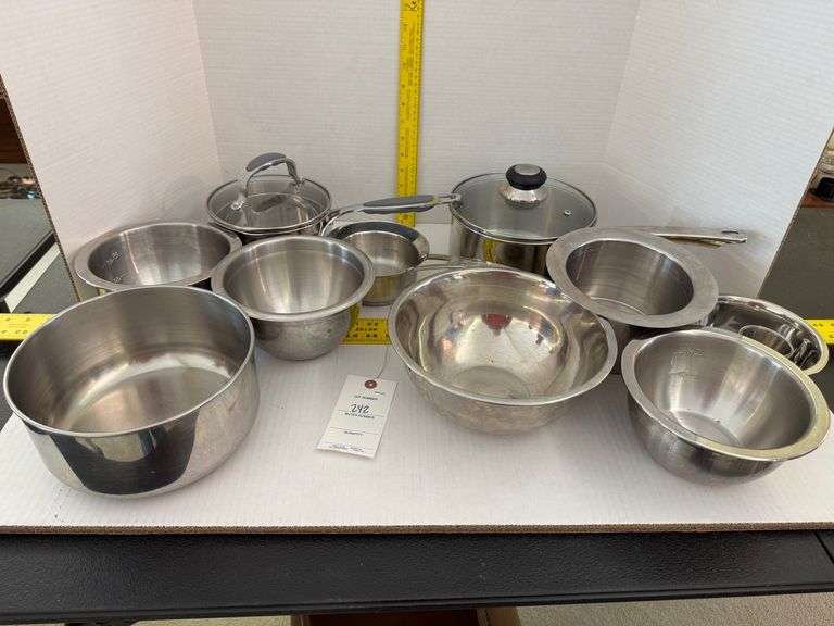 Mixing bowls and pots