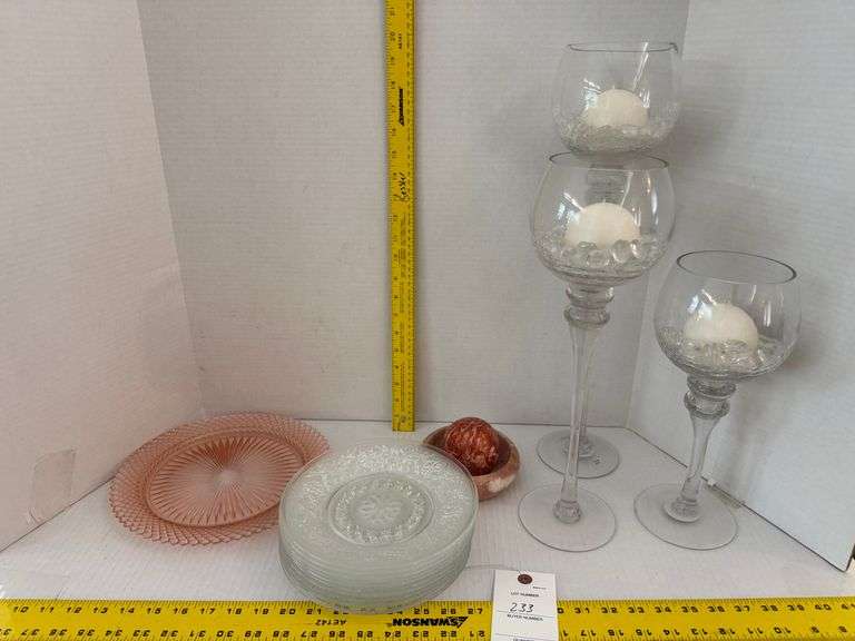 Candle holders and plates