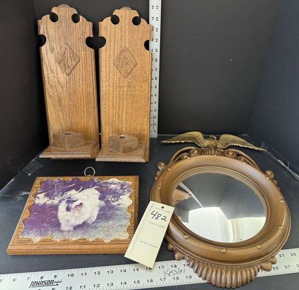 Mirror candle holders, misc