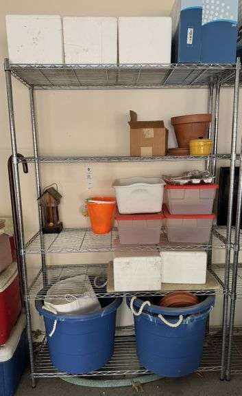 Metal shelf and all that is on it