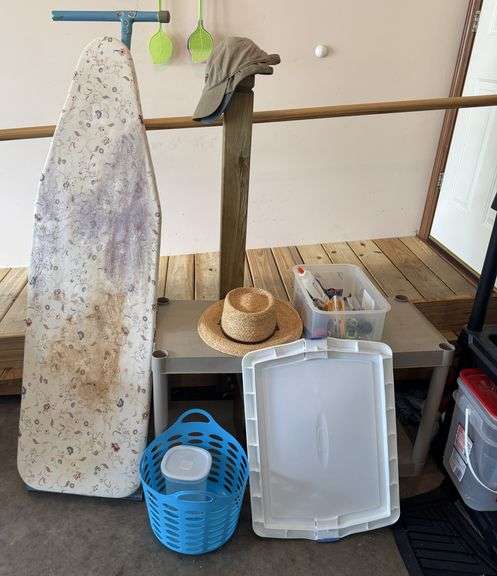 2 shelves and all that’s on it, ironing board