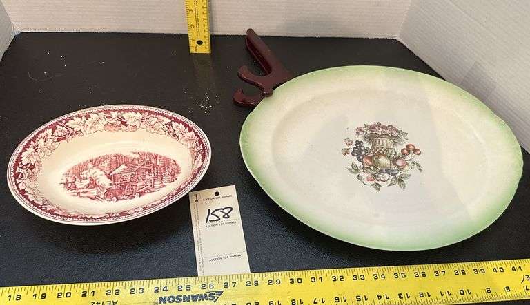 Eggshell platter and bowl