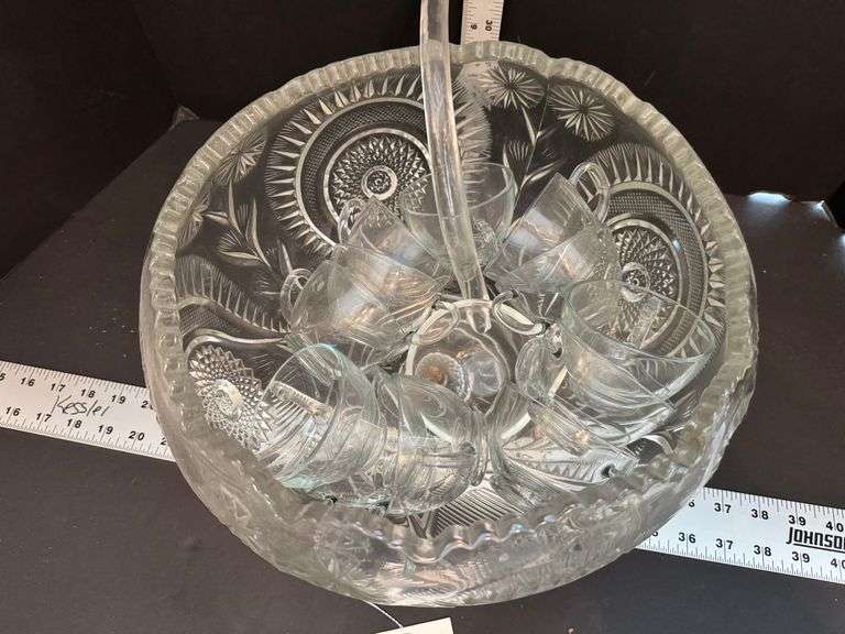 Punch bowl and cups