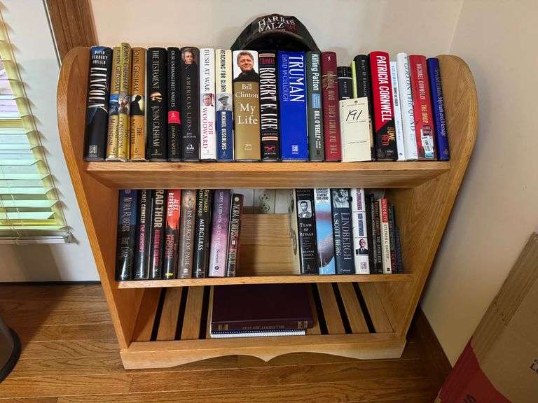 Book case, books