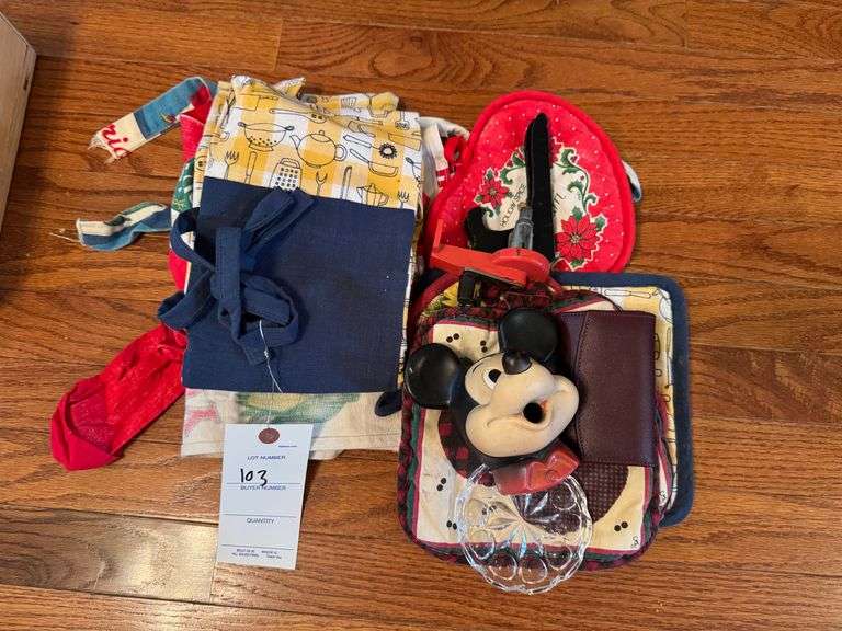 3 aprons & misc