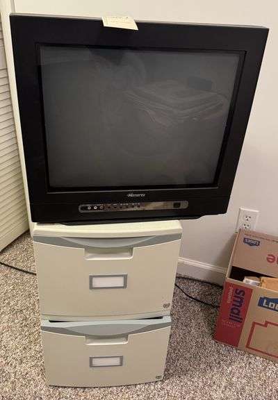 TV, filing cabinet