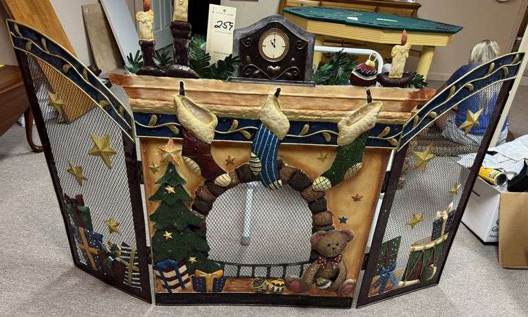 Christmas fireplace screen
