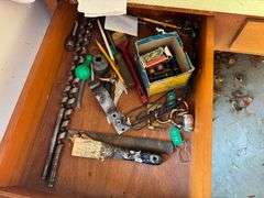 Bottom cabinet clean out and all that is on it