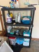 2 shelves and all that’s on it, ironing board