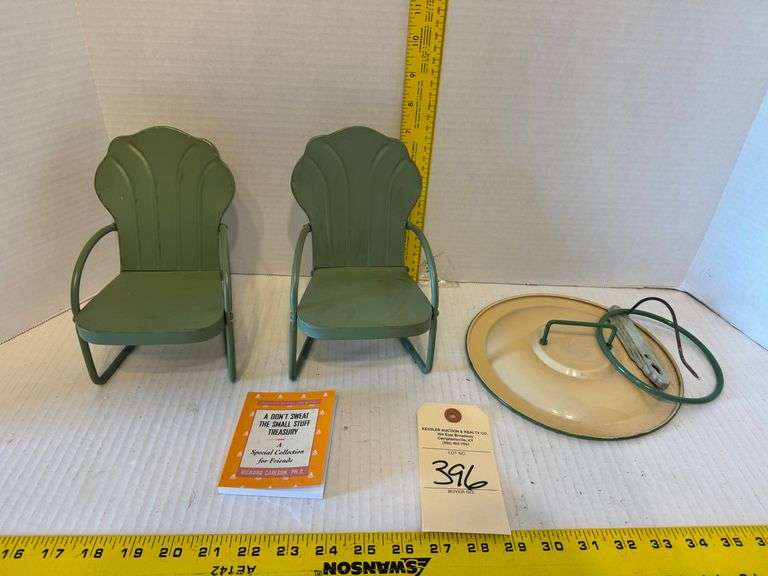 Two miniature lawn chairs