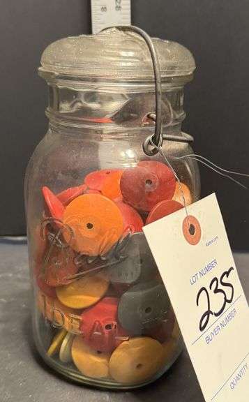 Ball jar and buttons