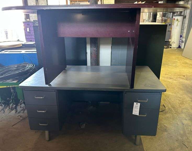 Conference Table and Metal Desk