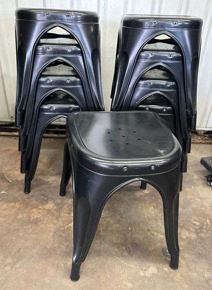 9 Black Medal Stools
