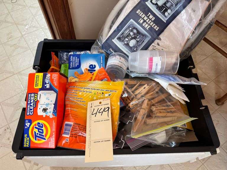 Cleaning supplies, clothes pins