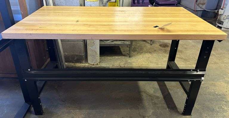 5ft. Butcher Block Table with Metal Base