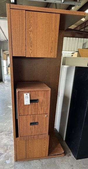 Desk and File Cabinet and Cubby Holder