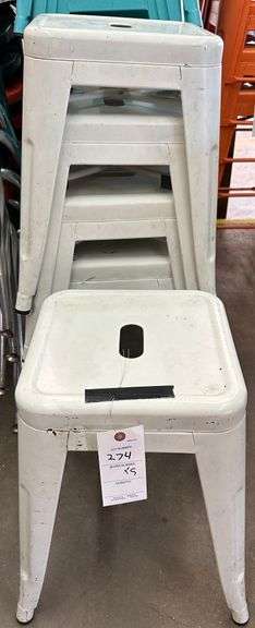 White Stacking Stools