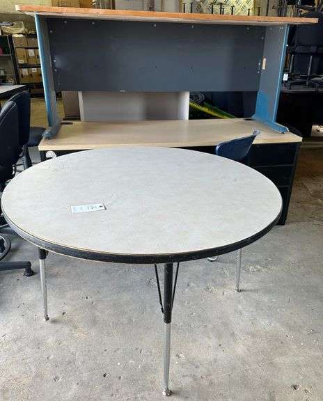Round Table, 2 Desks, Chair