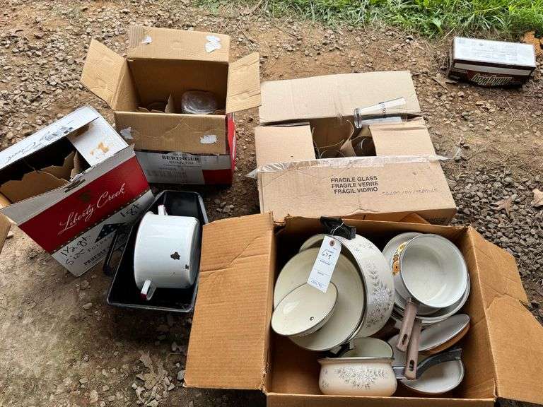 Pots, pans, jars, glasses