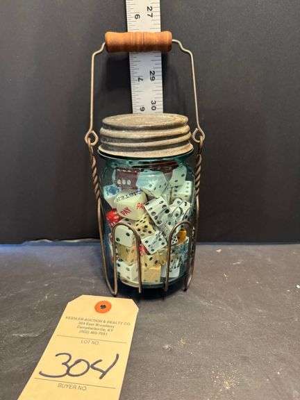 Ball jar and dice