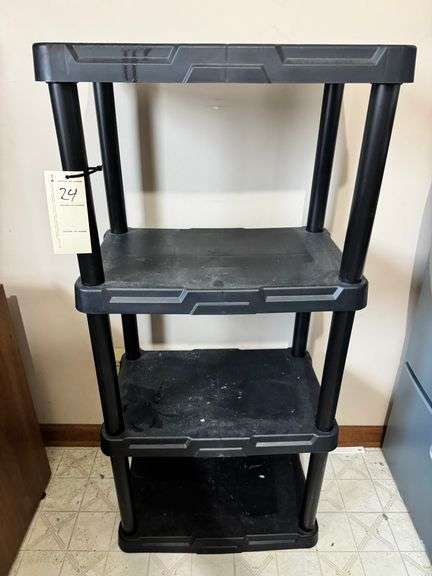 Black plastic shelf