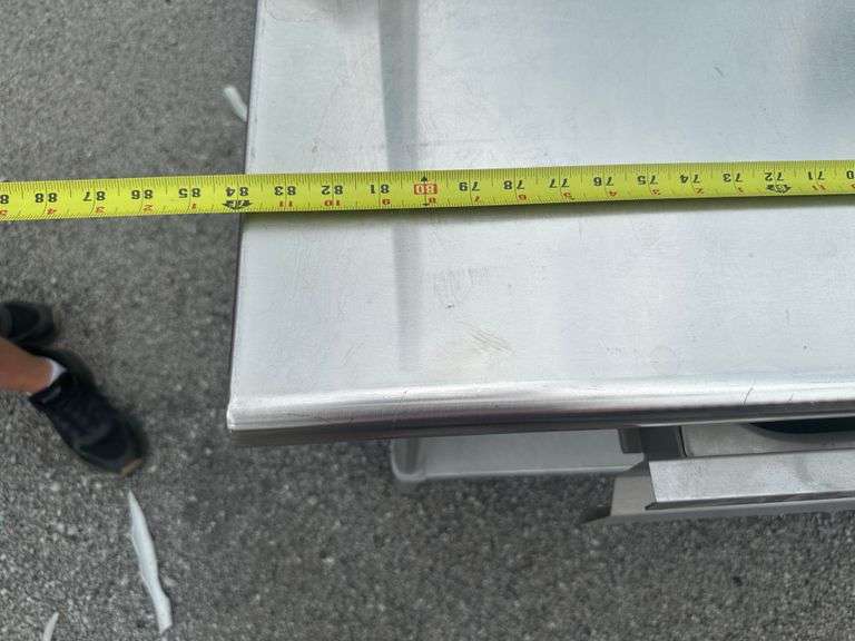 Stainless steel serving table w/storage