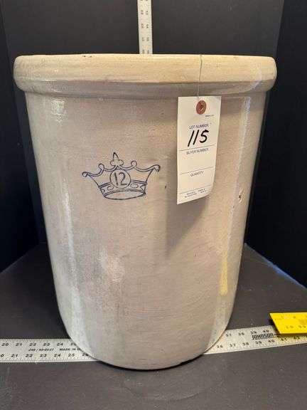 Blue crown #12 crock