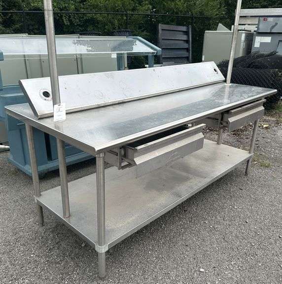 Stainless steel serving table w/storage