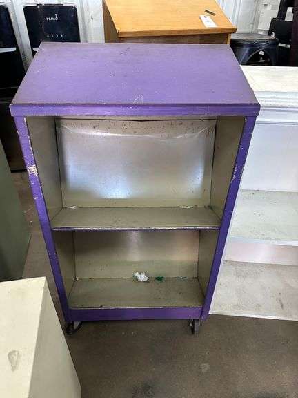 Metal Podeum, Metal Cabinet, Wood Shelf
