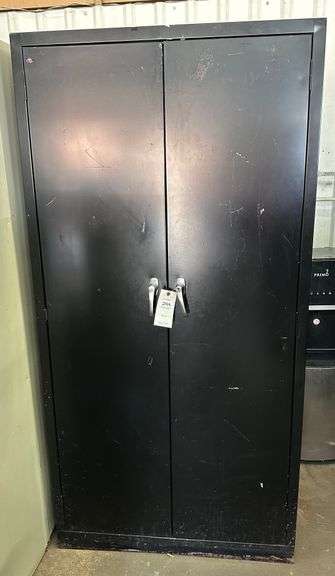 2 Black Storage Cabinets