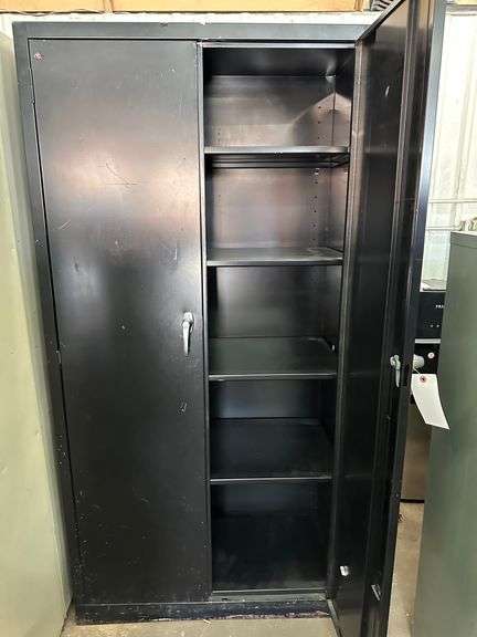 2 Black Storage Cabinets