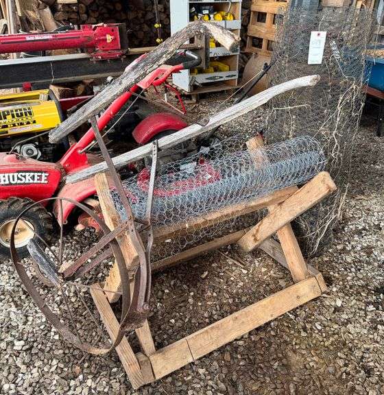 Wire, stand, broke garden plow