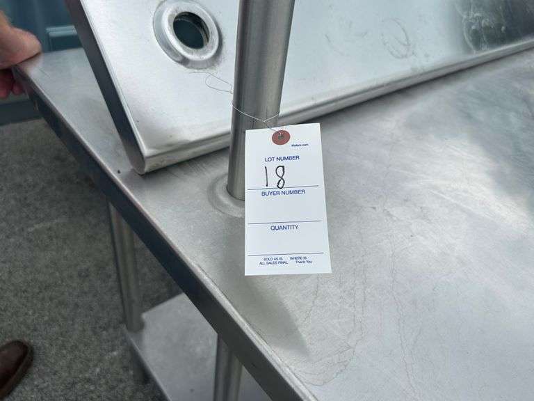 Stainless steel serving table w/storage