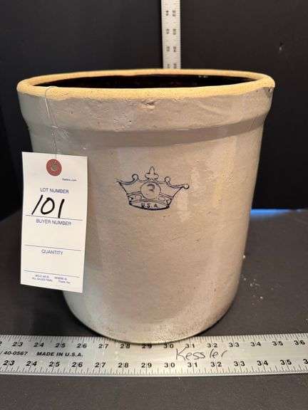 Blue crown #3 crock