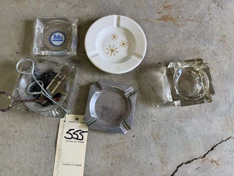 Five ash trays