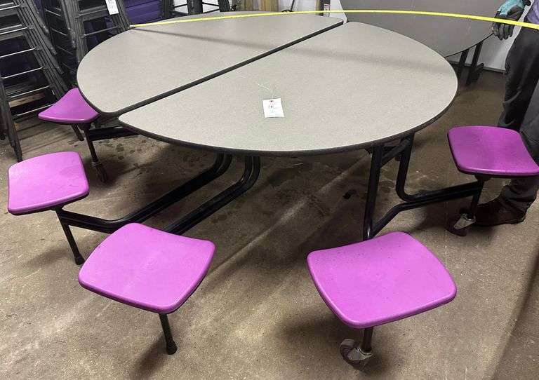 5' oval foldup table w/ seats