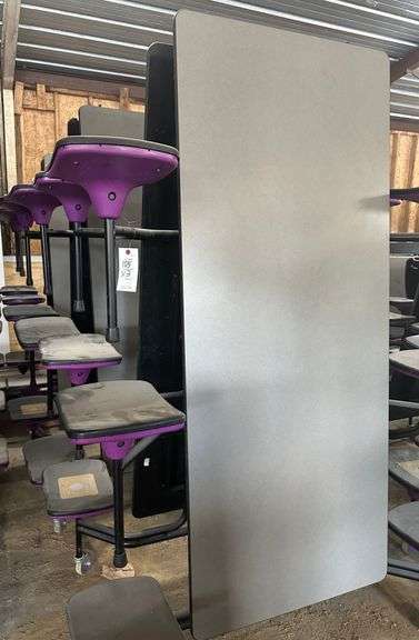 3 - 12' fold up table w/ 12 seats