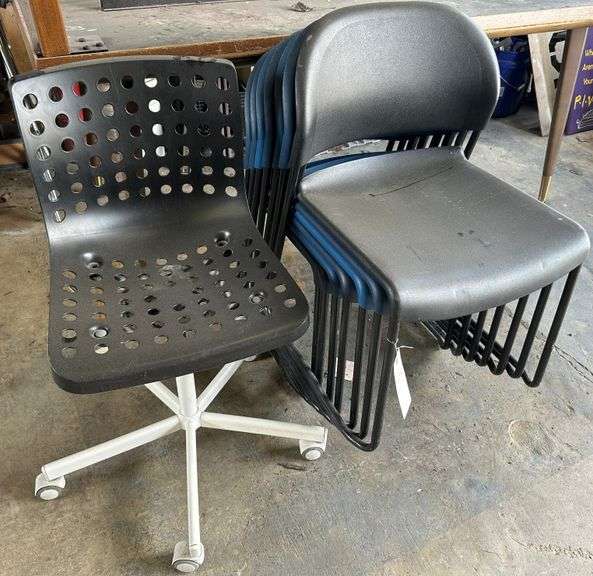 7 Chairs and 1 Rolling Chair