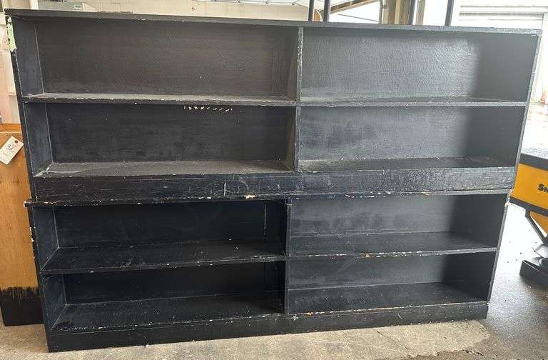2 - 7.5' wooden shelfs