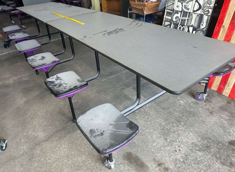 3 - 12' fold up table w/12 seats