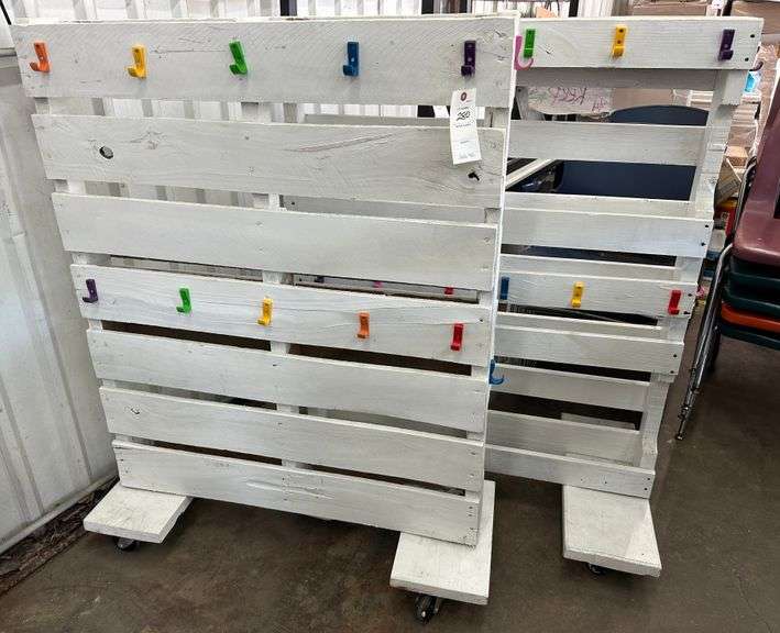 2 White Rolling Racks