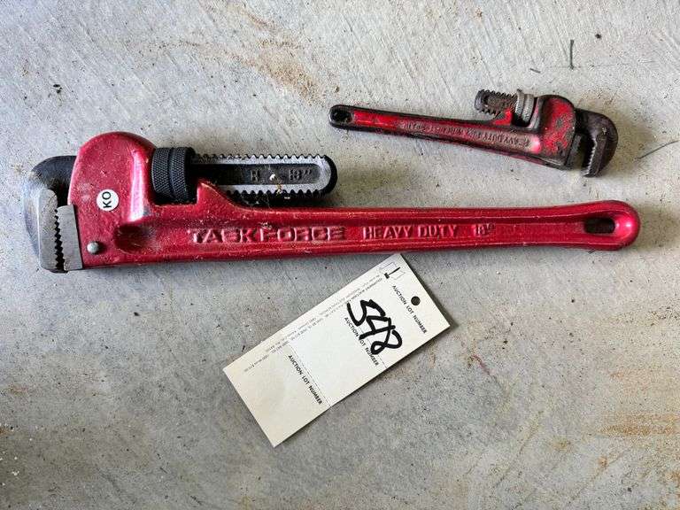 Two pipe wrenches