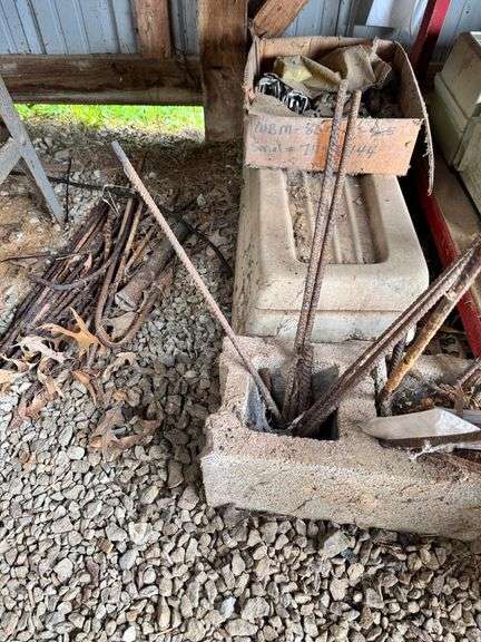 Gate pins, sway arms, rebar