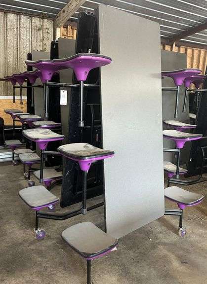 3 - 12' fold up table w/12 seats