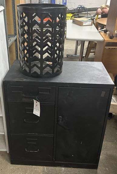 metal file cabinet & basket