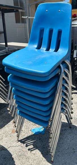 9 Light Blue Chairs