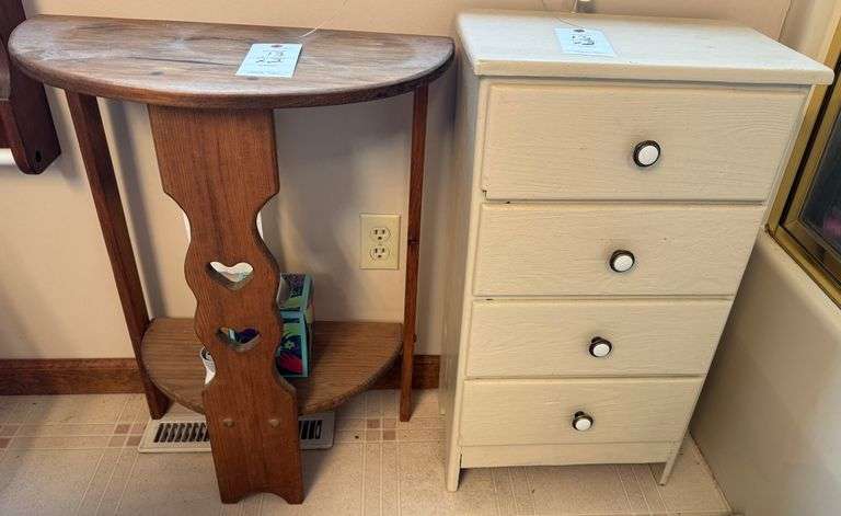 Small table and chest