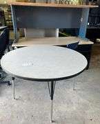 Round Table, 2 Desks, Chair