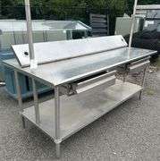 Stainless steel serving table w/storage